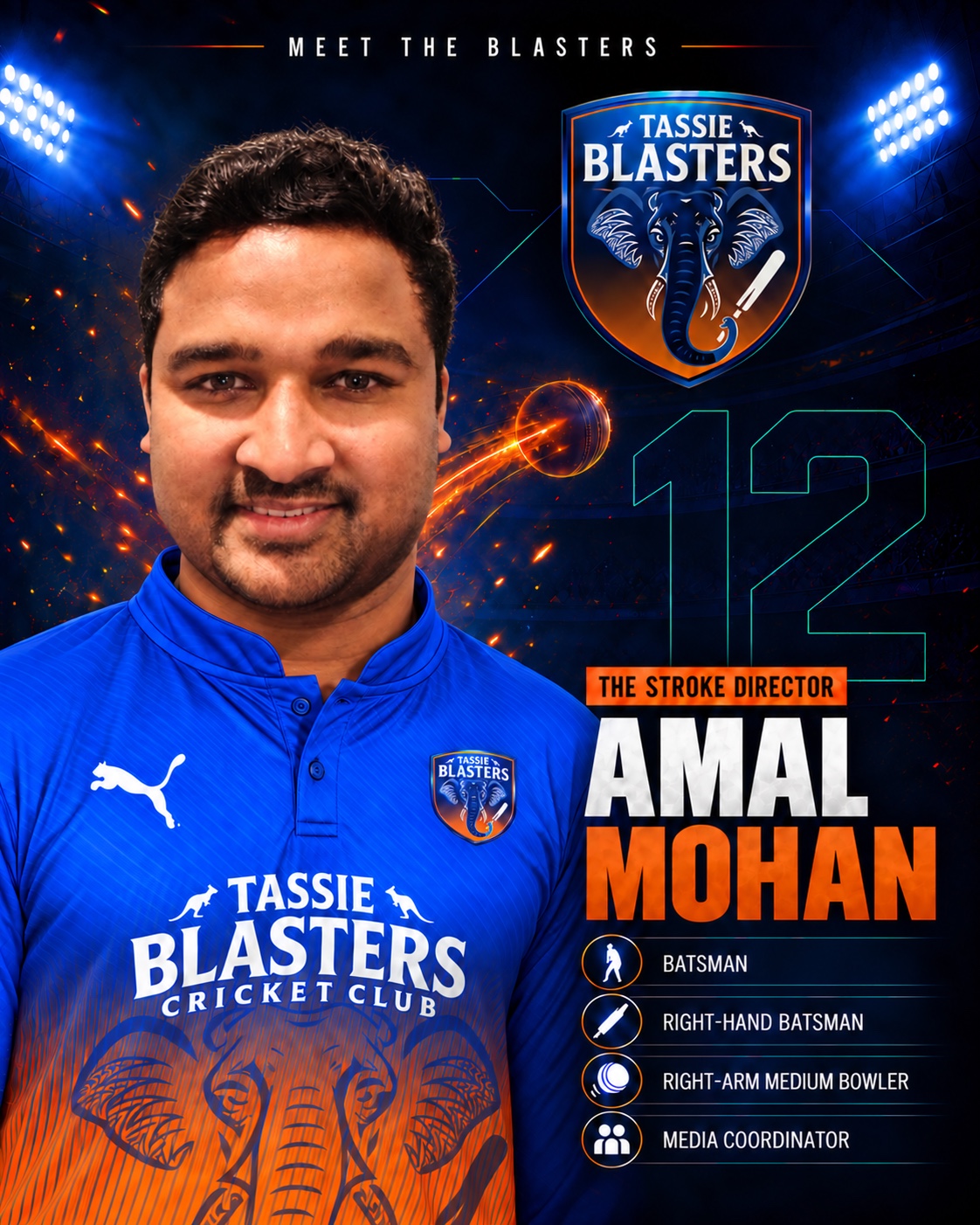 Amal Mohan — Tassie Blasters player card