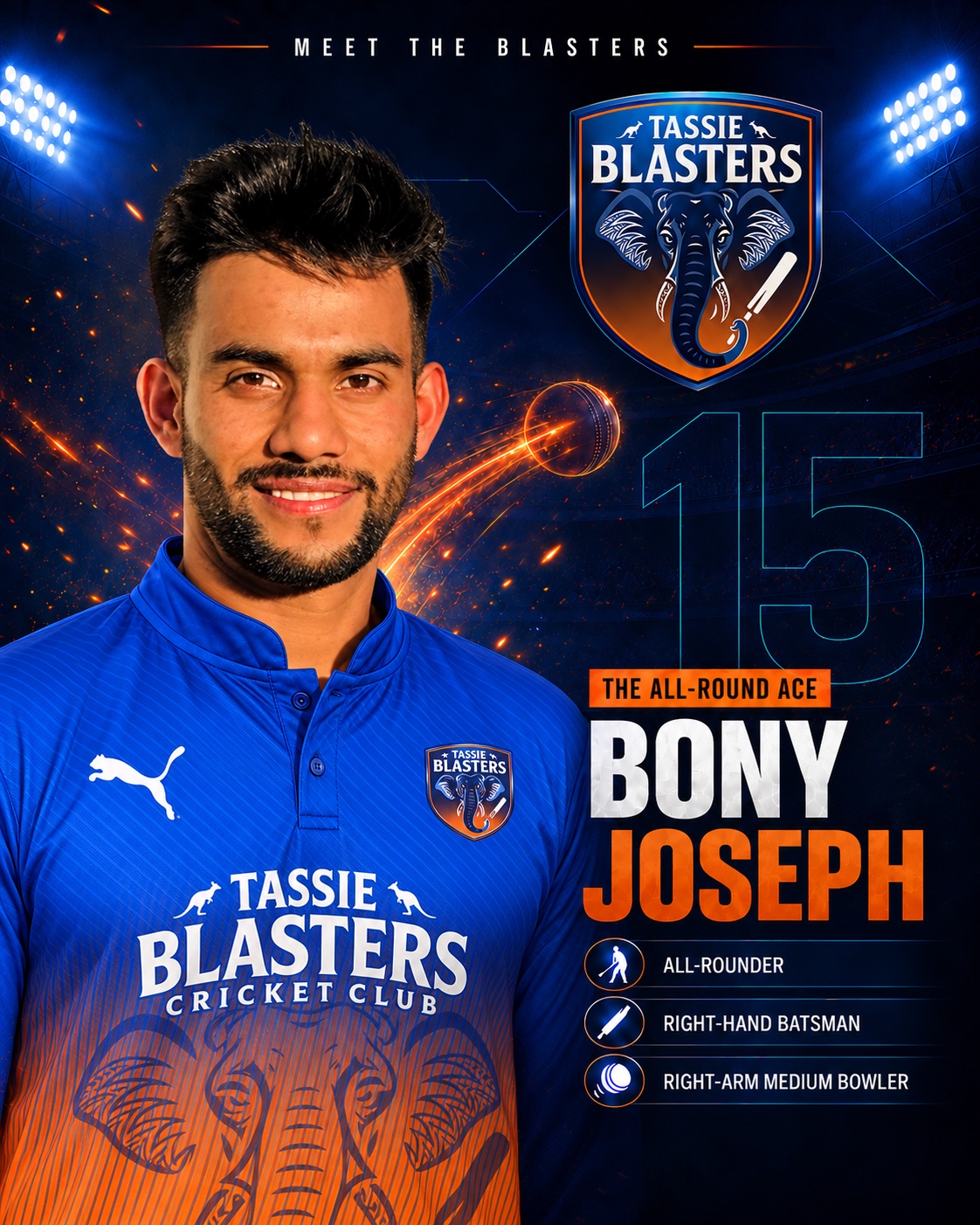 Bony Joseph — Tassie Blasters player card