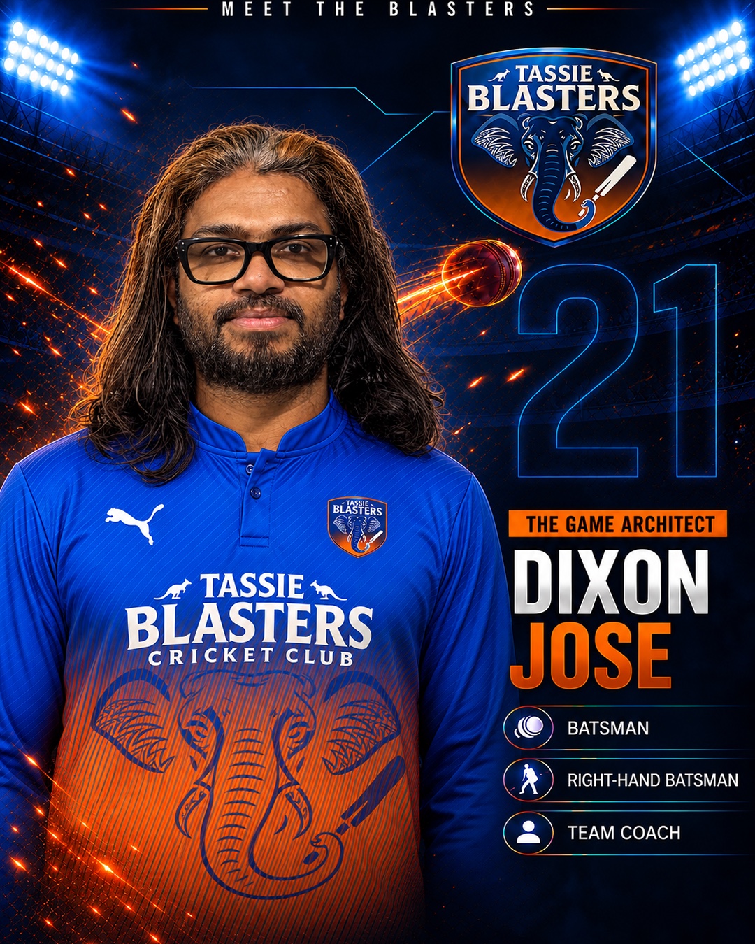 Dixon Padinjarakara Jose — Tassie Blasters player card