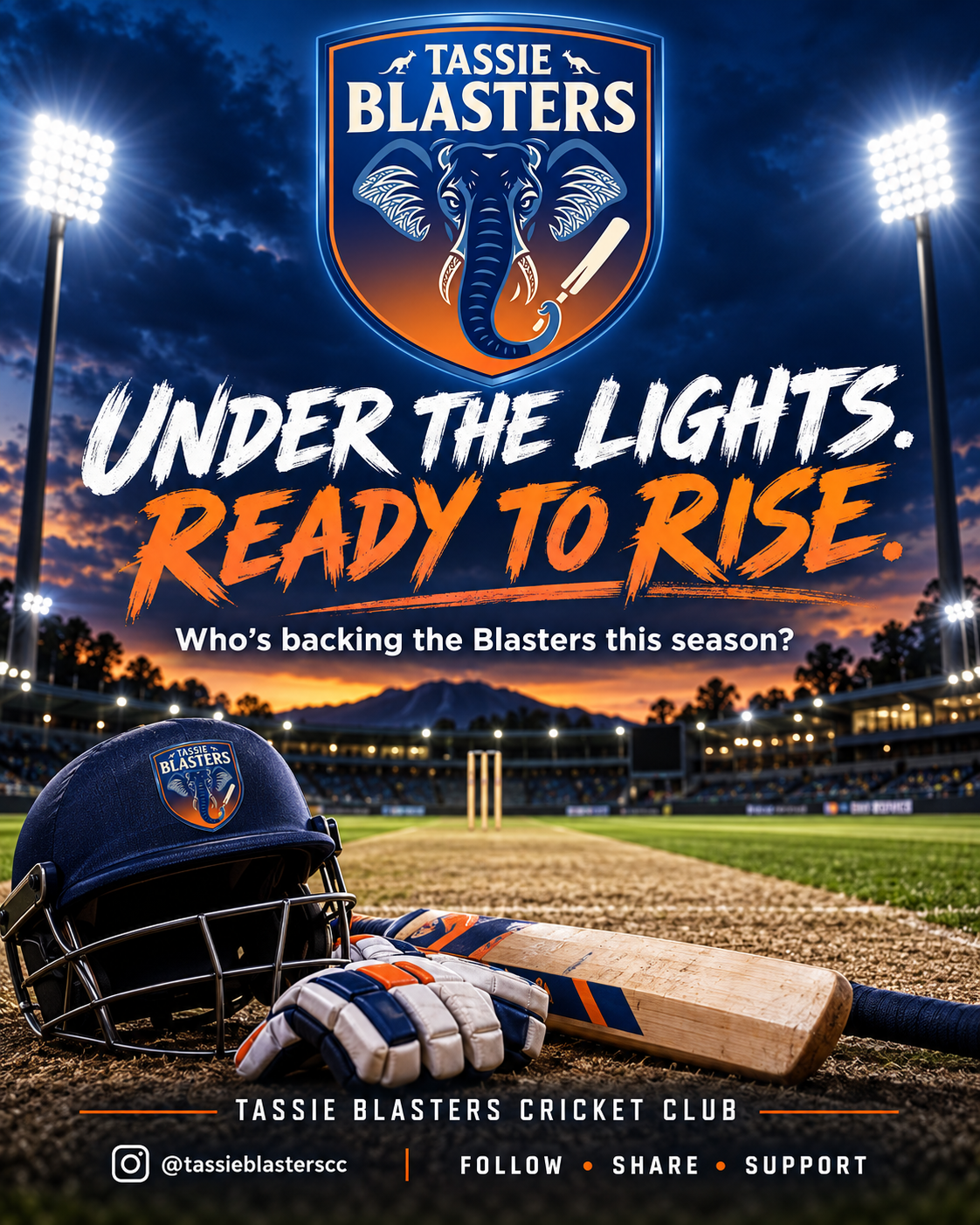 Tassie Blasters Under the Lights campaign artwork