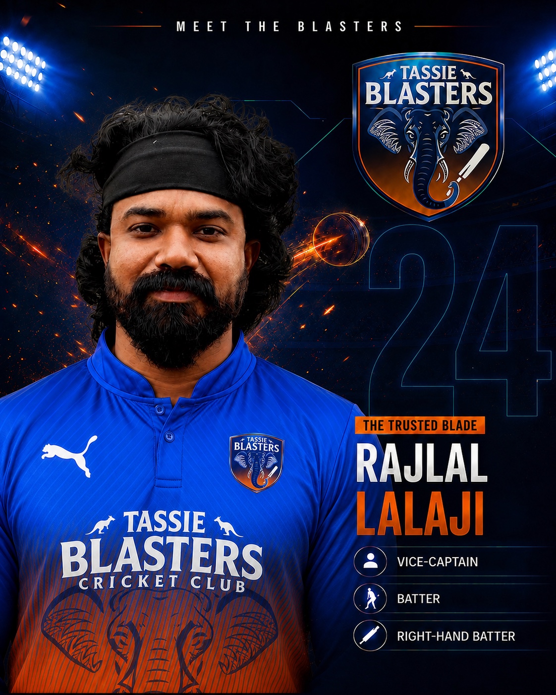 Rajlal Lalaji — Tassie Blasters player card
